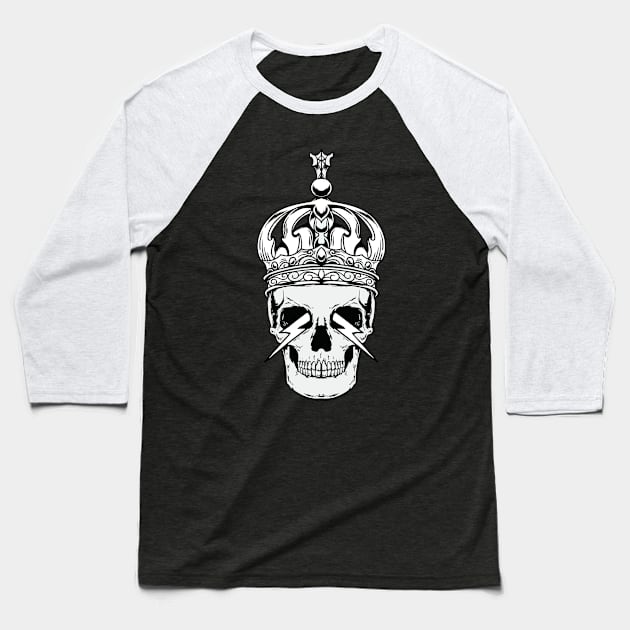 Skeleton King Baseball T-Shirt by designtshirtcity